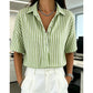 📢📢Last Day-50% OFF!!⏰Women's Casual Striped Short-Sleeve Shirt