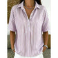 📢📢Last Day-50% OFF!!⏰Women's Casual Striped Short-Sleeve Shirt