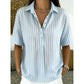 📢📢Last Day-50% OFF!!⏰Women's Casual Striped Short-Sleeve Shirt