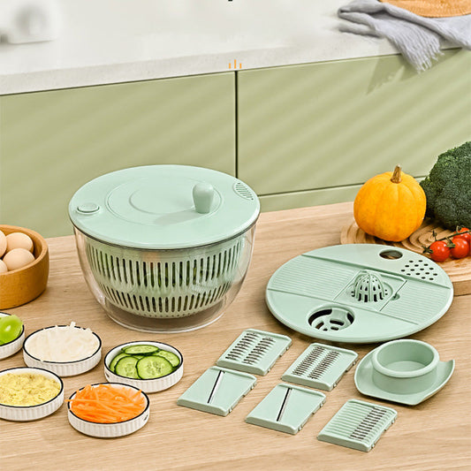 🔥 Hot sale 50% OFF🔥9-in-1 Multifunctional Large Capacity Salad Spinner & Slicer