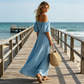⏰ 50% OFF – Limited Time Only✨Women's One-Shoulder Puff Sleeve Maxi Dress