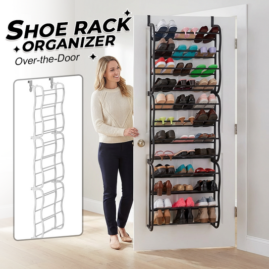 📢📢50% OFF !! ⏰ Over-the-Door Shoe Rack Organizer – 24 pockets & tool-free install – Fits standard doors, holds up to 24 pairs – perfect for entryway or closet 🚪✨