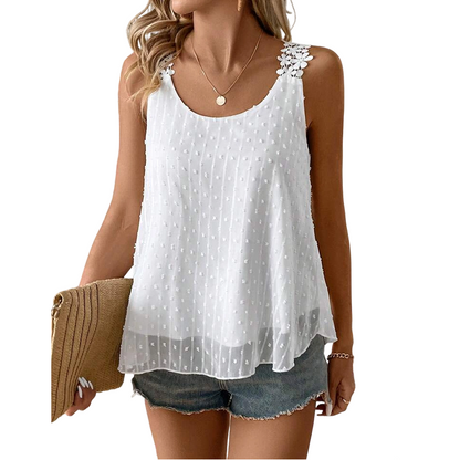 ⏰ 50% OFF – Limited Time Only✨Elegant Dot Lace Strap Tank Top