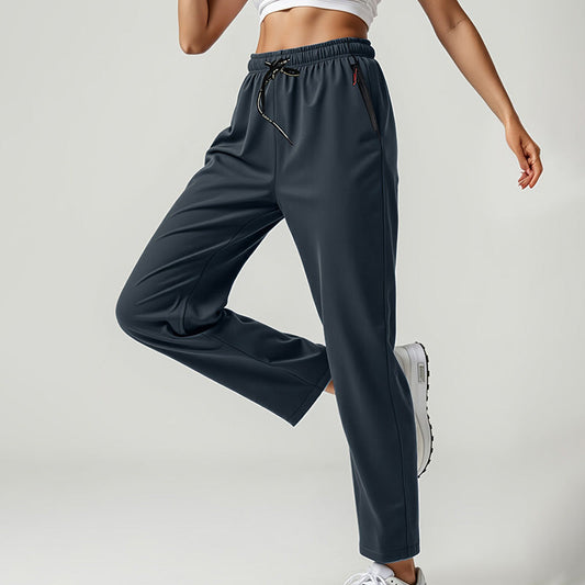 👖 LIMITED-TIME 50% OFF! 💥 Women's Lightweight High-Waist Athletic Trousers – Zip Pockets, Straight Leg & Breathable – Perfect for Gym, Running & Everyday Wear ✨