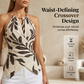 🌴 Printed Halter Top for Women – Sleeveless Boho Vibe, Tie-Neck Detail, Lightweight Fabric Perfect for Beach Vacations or Music Festivals