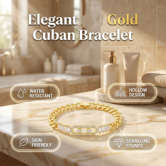 📢🔥LIMITED-TIME 50% OFF!⏰Women's Gold-Tone Cubic Zirconia Chain Bracelet