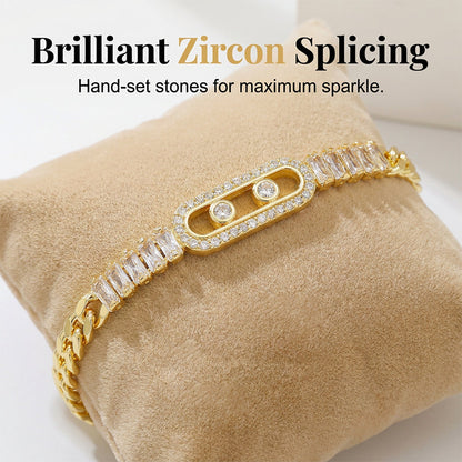 📢🔥LIMITED-TIME 50% OFF!⏰Women's Gold-Tone Cubic Zirconia Chain Bracelet