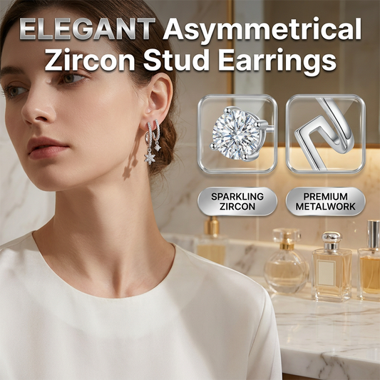 Women's Asymmetric Zirconia Star Nebula Earrings