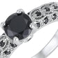 💍 LIMITED-TIME 50% OFF! 💥 Women's Vintage Black Zircon Ring – Solitaire, Filigree Band, Copper Base ✨