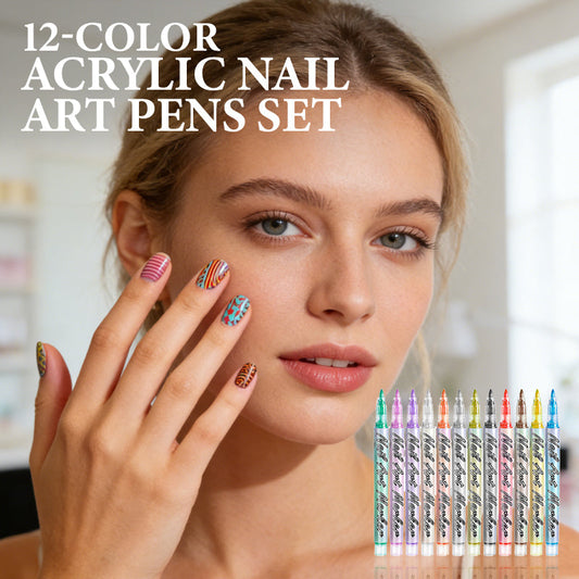 🔥Semi-Annual Sale⏰ 12-Color Acrylic Nail Art Pens – Fine-Tip Precision, Vibrant Pigments, Salon-Quality Manicures at Home💅✨