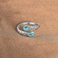 🌙 Handcrafted Moonstone Spoon Ring – Vintage Bow Embossed Design, Boho Gypsy Style with Rustic Patina, Perfect for Free-Spirited Soul
