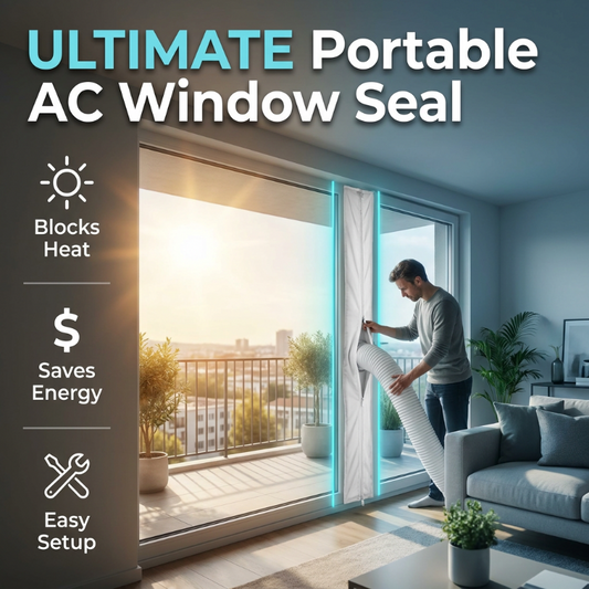 🌬️🪟LIMITED-TIME 50% OFF!⏰Portable Air Conditioner Window Seal – Universal Soft Fabric for All Window Types