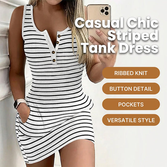 Women's Striped Bodycon Tank Dress