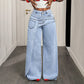 🎉 2026 Sale — Over 25,000 Sold! 💞 Women's Asymmetrical Waist Wide Leg Jeans