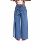 🎉 2026 Sale — Over 25,000 Sold! 💞 Women's Asymmetrical Waist Wide Leg Jeans