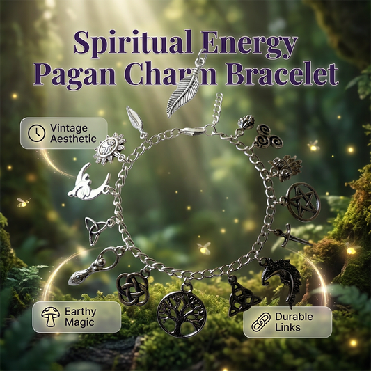 📿 LIMITED-TIME 50% OFF! ✨ Vintage Pagan Charm Bracelet – Spiritual Symbols, Antique Silver, Bohemian Style 🌙