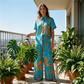 👗 LIMITED-TIME 50% OFF! ✨ Women's Casual Short Sleeve Top & Pants Set – Vibrant Print, Side Pockets, Soft Fabric 🌿