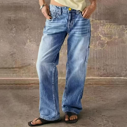 👖✨ Women's Relaxed Fit Straight Leg Jeans – High Waist Stretch Denim Pants for Everyday Comfort