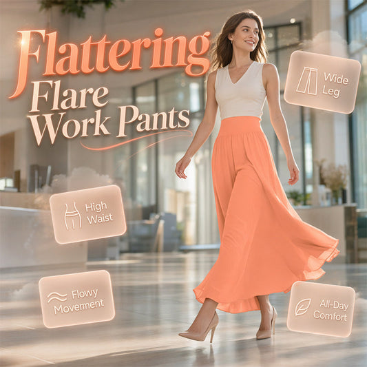 🎉 LIMITED TIME 50% OFF! 👖 Women's Lightweight Flowy Wide Leg Pants – High-Waisted Elastic Band & Breathable Comfort 🌸