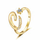 🌟💍 Elegant Letter Ring for Women | 26 Alphabet Initial CZ Ring | Adjustable Open Ring for Personalized Style & Gifts