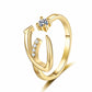 🌟💍 Elegant Letter Ring for Women | 26 Alphabet Initial CZ Ring | Adjustable Open Ring for Personalized Style & Gifts