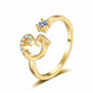 🌟💍 Elegant Letter Ring for Women | 26 Alphabet Initial CZ Ring | Adjustable Open Ring for Personalized Style & Gifts