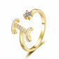 🌟💍 Elegant Letter Ring for Women | 26 Alphabet Initial CZ Ring | Adjustable Open Ring for Personalized Style & Gifts
