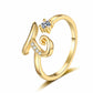 🌟💍 Elegant Letter Ring for Women | 26 Alphabet Initial CZ Ring | Adjustable Open Ring for Personalized Style & Gifts