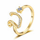 🌟💍 Elegant Letter Ring for Women | 26 Alphabet Initial CZ Ring | Adjustable Open Ring for Personalized Style & Gifts
