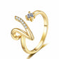 🌟💍 Elegant Letter Ring for Women | 26 Alphabet Initial CZ Ring | Adjustable Open Ring for Personalized Style & Gifts