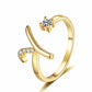 🌟💍 Elegant Letter Ring for Women | 26 Alphabet Initial CZ Ring | Adjustable Open Ring for Personalized Style & Gifts