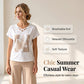 🎉 LIMITED TIME 50% OFF! 🌸 Women Casual Two Piece Set V-Neck Tee and Cropped Pants – Relaxed Fit & Premium Skin-Friendly Fabric ✨