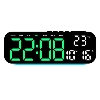 LED Display Digital Alarm Clock with Date Temp Weekday