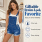 🔥 40% OFF Limited Time! 🌸 Women's Casual Denim Short Overalls | Summer Sleeveless Romper with Relaxed Fit for Everyday Wear