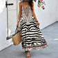 🌸LIMITED-TIME 50% OFF!⏰Women's Animal Print Backless Halter Maxi Dress
