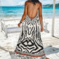 🌸LIMITED-TIME 50% OFF!⏰Women's Animal Print Backless Halter Maxi Dress