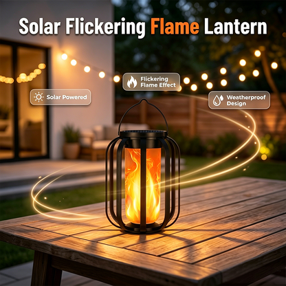 🔥 Solar Flame Lantern with Rope Handle – Rechargeable Outdoor Camping & Patio Decor Light