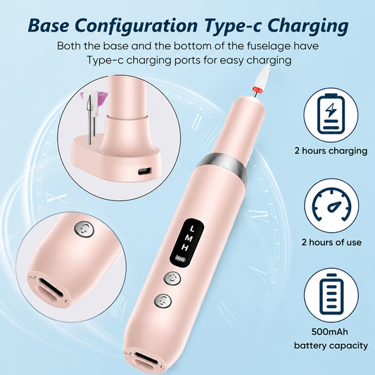 ✨💅 50% OFF! Salon-Quality Nails at Home | Cordless Rechargeable Electric Nail Drill with Charging Base