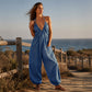 🌸LIMITED-TIME 40% OFF!⏰Women's Plus Size Halter Neck Ruched Jumpsuit