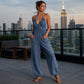 🌸LIMITED-TIME 40% OFF!⏰Women's Plus Size Halter Neck Ruched Jumpsuit