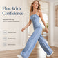 💙LIMITED-TIME 50% OFF!⏰Women Spaghetti Strap Wide Leg Denim Jumpsuit