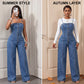 💙LIMITED-TIME 50% OFF!⏰Women Spaghetti Strap Wide Leg Denim Jumpsuit