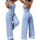 💙LIMITED-TIME 50% OFF!⏰Women Spaghetti Strap Wide Leg Denim Jumpsuit