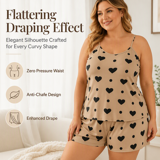 🌸LIMITED-TIME 50% OFF!⏰Women's Plus Size Cami Top and Shorts Pajama Set