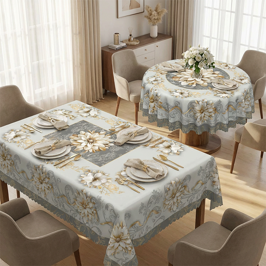 🎉 2026 Sale — Over 25,400 Sold!🌸 Embossed Floral Waterproof Tablecloth ✨