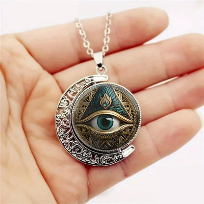 Vintage All Seeing Eye Pendant Necklace