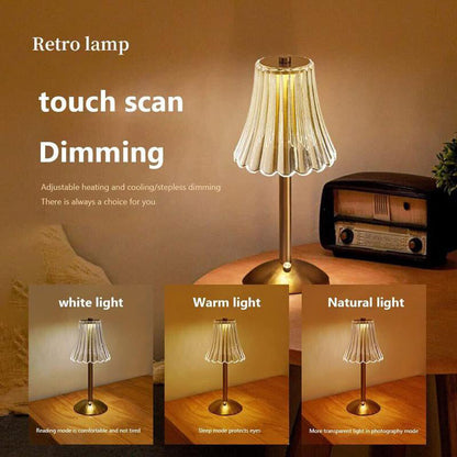 Retro Rechargeable Table Lamp with Touch Dimming