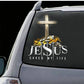 ✝️ God Saved My Life Car Decal – Inspirational Christian Cross Sticker for Car Window, Bumper & Auto Exterior Decoration
