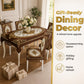 🌿 Vintage Wood Grain Tablecloth & Chair Cover Set – Embossed Dining Table Decor for Elegant Farmhouse & European-Style Dining Rooms