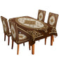 🌿 Vintage Wood Grain Tablecloth & Chair Cover Set – Embossed Dining Table Decor for Elegant Farmhouse & European-Style Dining Rooms
